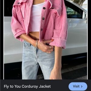 POL Pink Oversized Corduroy Jacket